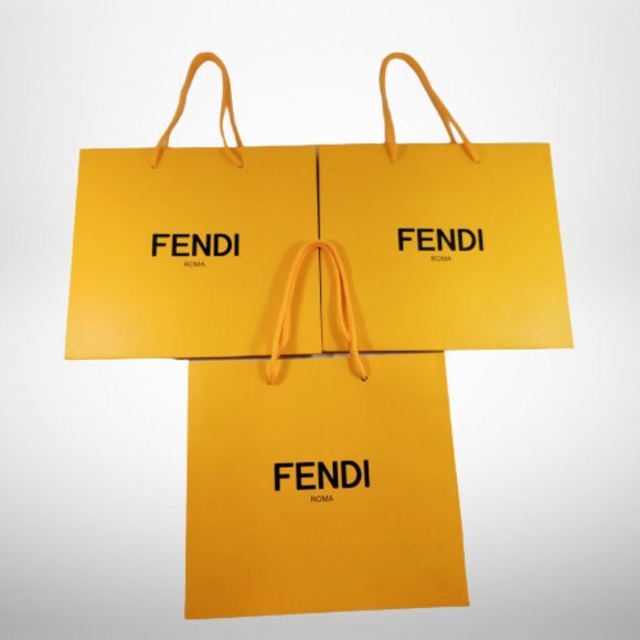 Fendi Other - Fendi 3 Classic Yellow Paper Shopping Bags